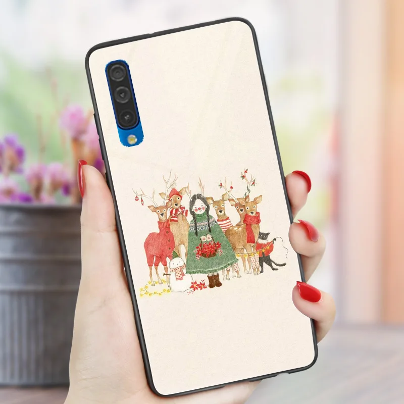 Прекрасный Лось Санта Клаус для samsung A50S A30 A20 A40 A70 A3 A5 a8 a6 плюс A7 A9 A10S A20S A30S новогоднее; Рождественское дерево - Цвет: SD4