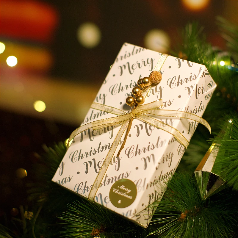 10 шт. Золотой принт Рождественский подарок оберточная бумага золотая полоса точка веселая Рождественская елка Печать Бумага для рукоделия