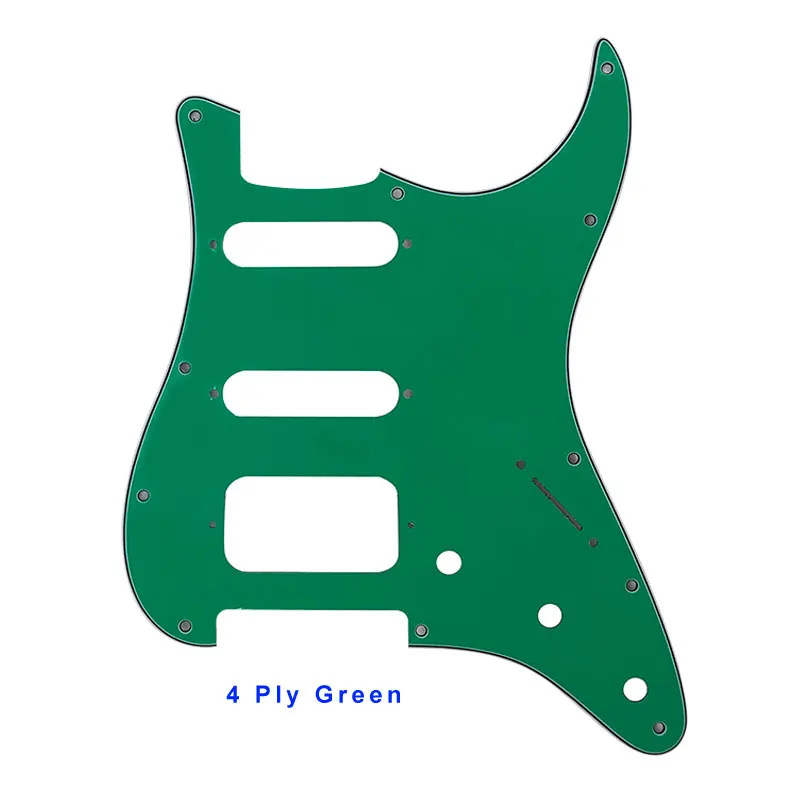 Запчасти для гитары Pleroo-для США \ Мехико Fd Stratocaster 72' 11 винтовое отверстие Стандартный St Humbucker Hss гитара накладка царапина пластина - Цвет: 4Ply Green
