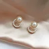 2022 Korean New Simple Geometry Earrings Fashion Temperament Sweet Pearl Flower Earrings Female Jewelry ► Photo 3/6