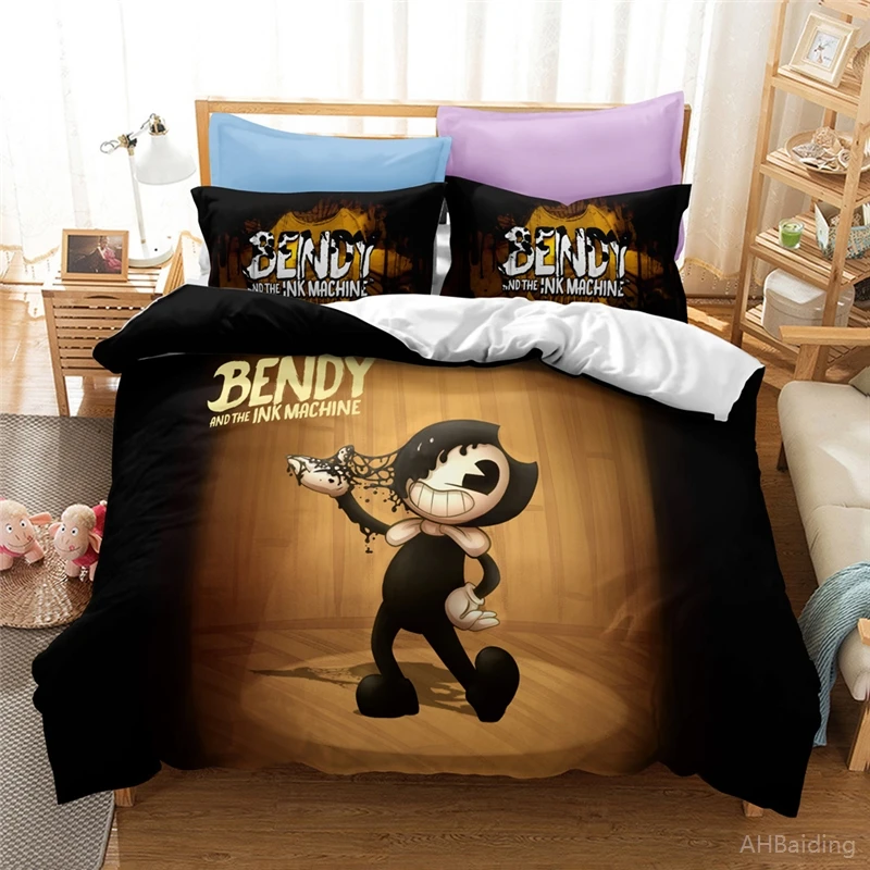 Home Textile Bendy and The Ink Machine 3d Bedding Set Cartoon Game Printed Duvet Cover Set Twin Full Queen King Size Bedclothes