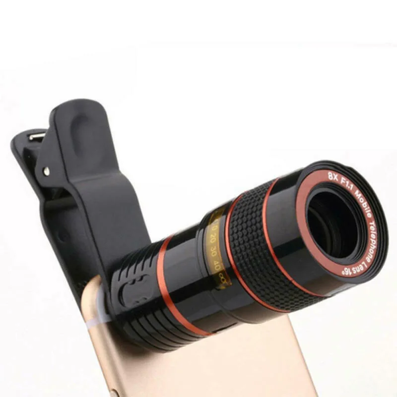 

Practical 8 x optical zoom lens telescope for gaming/concert/travel mobile optical lens monocular mobile camera clip foriPhone 7