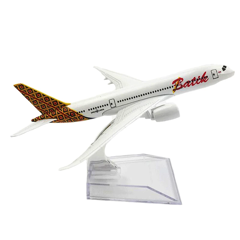 16 см масштаб 1:400 модель Боинг B787 игрушка Индонезия Batik Air Airlines с базовым аэробусом