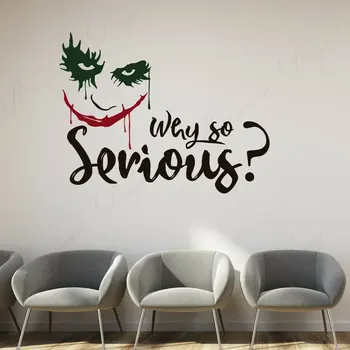 

Joker Why So Serious Wall Sticker Vinyl Home Decor For Kids Boys Room Bedroom Decals Removable Murals Removable Wallpaper 4390