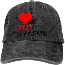 Черная бейсболка-I Love My Crazy Friends, Кепка водителя грузовика, хлопковая винтажная Регулируемая Кепка для папы
