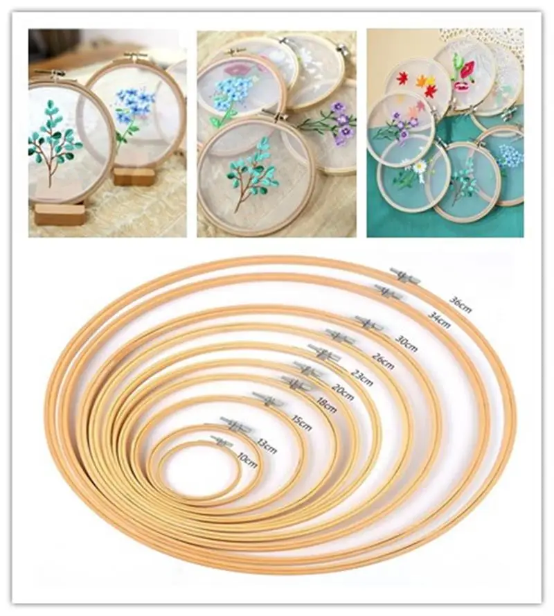 Tanio Bambusowe oprawki tamborek pierścień DIY haftowany obraz sklep