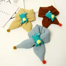 18 цветов, детский шарф для шеи, осенне-зимний теплый Хлопковый вязаный шарф с рисунком медведя, вязаные шарфы, детские рождественские подарки, шейный платок