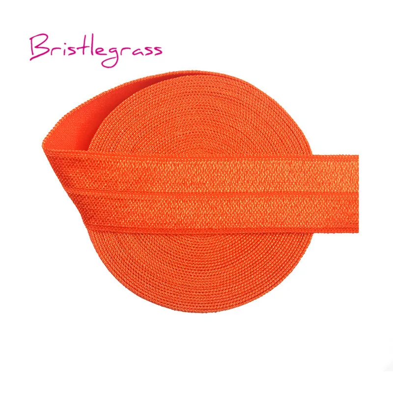 Autumn Orange Щетиной 50 ярд 3/" 20 мм твердые блестящие враг сложить над эластичной повязка из спандекса волос галстук платье с повязкой кружево отделка Шитье - Цвет: Autumn Orange