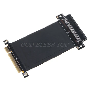 

15cm PCI-e PCI Express 8X to 8X Extension Cable with Gold-Plated Connector 180 Degree Cable Line Cord Drop Shipping