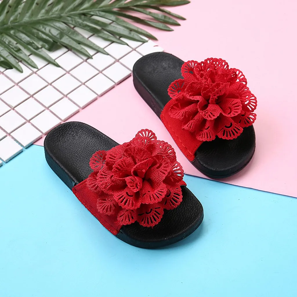 Новые сандалии с цветочным принтом из тапочки для принцессы летнее, для малыша; детское платье принцессы с цветами; обувь Y827