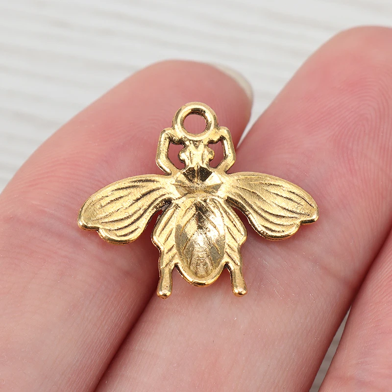 30 x Античный Золотой Шмель пчела животных подвески для DIY ручной работы ювелирных изделий 22x19 мм