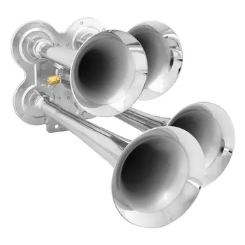 

Loud 149dB 4/Four Trumpet Train Air Horn with 12V Electric Solenoid Zinc alloy