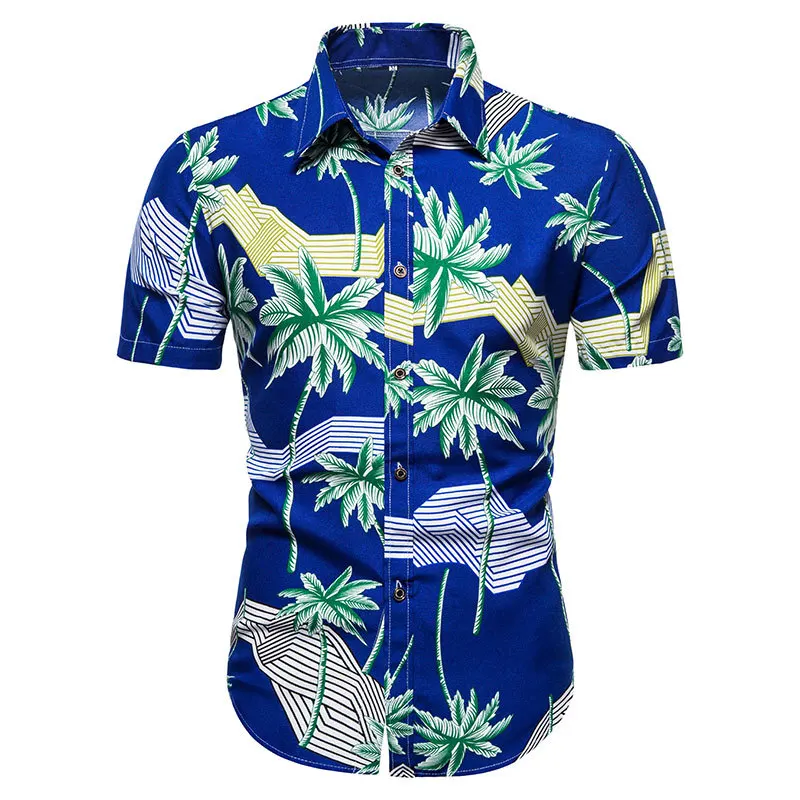 

2020 New Men's Casual Vacation Short-sleeved Shirt Hawaiian Flower Shirt Fashionable And Comfortable Plus Size Men's Clothing