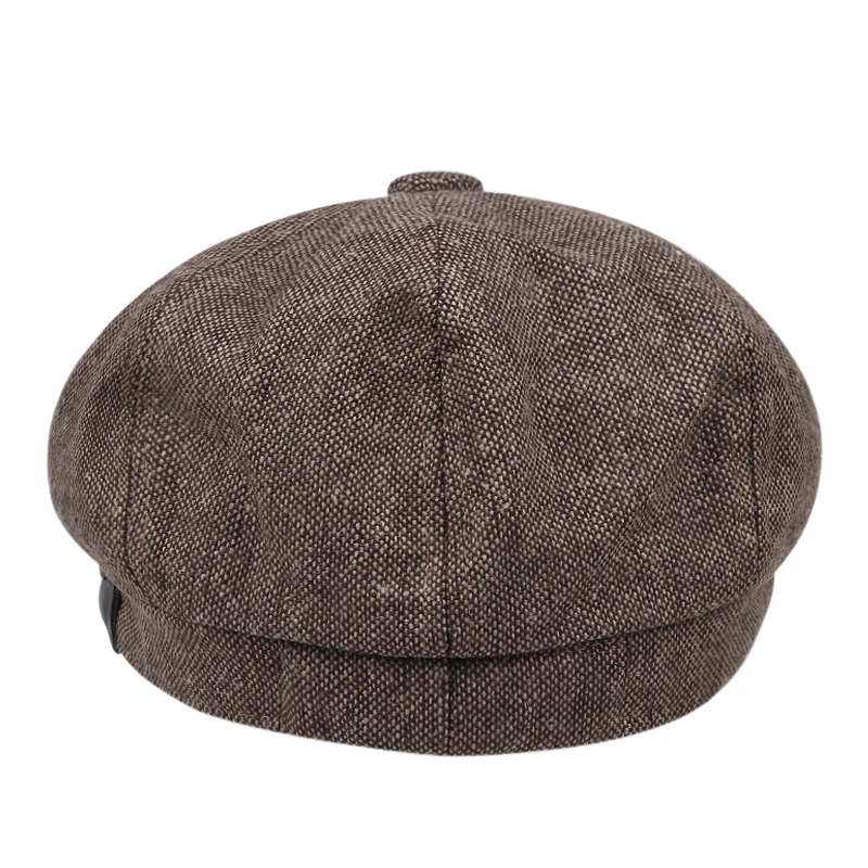 painter beret hat New arrival summer outdoor leisure octagonal hat painter hat Adjustable linen newsboy hat men's classic retro beret mens fleece beret