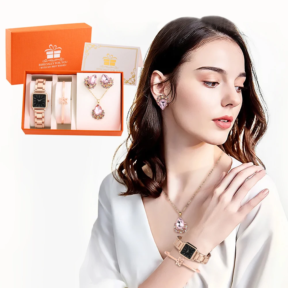 Luxury Square Watch Jewelry Watch Set 2 Luxury Square Watch Jewelry Watch Set 2