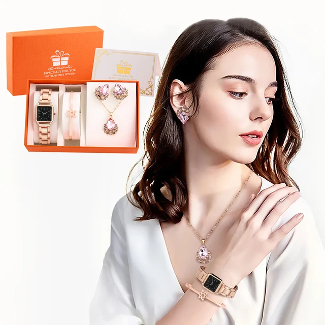 Luxury Square Watch Jewelry Watch Set 2