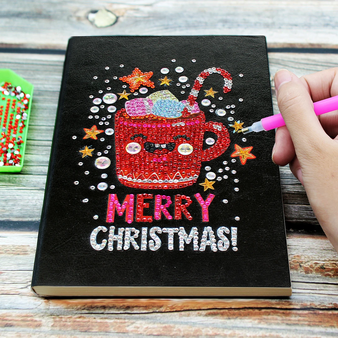 

AZQSD Diamond Painting Christmas A5 Diary Book Mosaic Gift Notebook Special Shaped