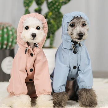 

Autumn and Winter Dog Clothes Waterproof Mesh Breathable Sweat-absorbent Reflective Pet Raincoat for Puppy Cat Dog HFing