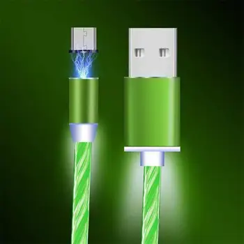 

Circular Magnetic Streamer Data Line Magical Glow Nighttime Mobile Phone Charging Cable For Android