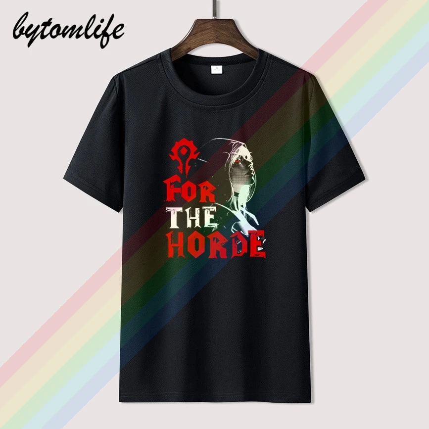 2021 Hot Sale World Of Warcraft For The Horde Sylvanas Windrunner Wow T-shirt Men's Women's 100 Cotton Short Sleeves Tops Tee |