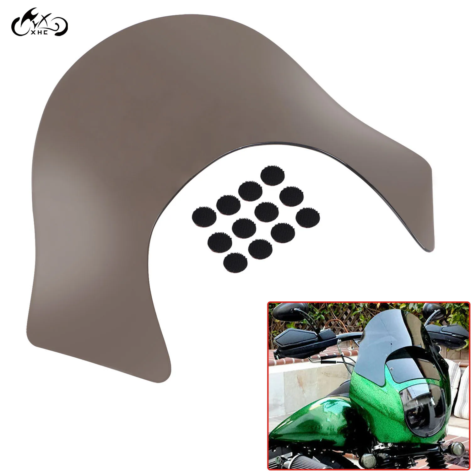 MotorcycleWindscreenAirWindDeflectorAdjustableLipWindshield