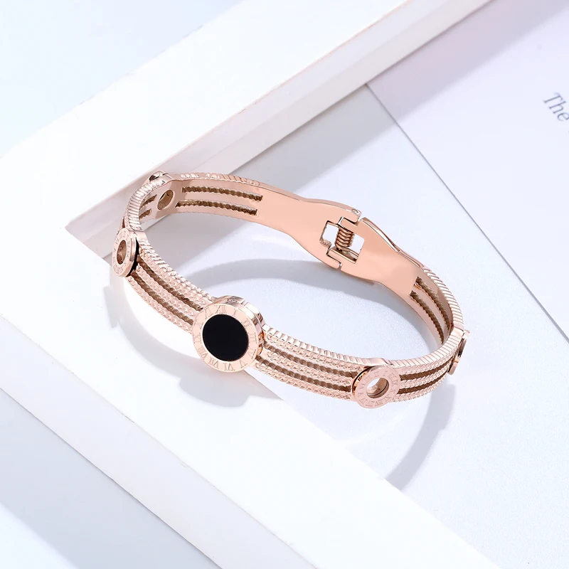Small Gears 5 Roman Numeral Bracelets & Bangle For women stainless steel Fashion Brand Bangle Jewelry Friends Gift bangle bracelet stainless steel bracelet