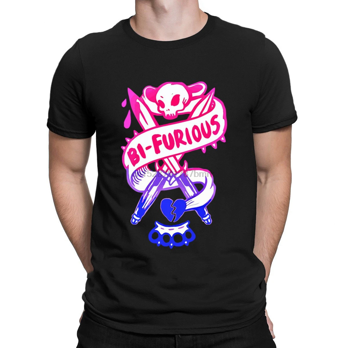 Mens Bi Furious Bisexual Rainbow Cute 
