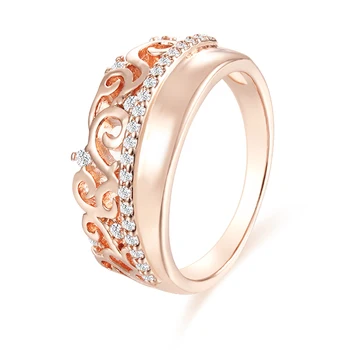

FJ Women 585 Rose Gold Color Weaving Patterned Wedding Rings New