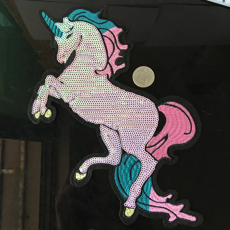 

Unicorn sequin cloth stickers Exquisite cartoon dragon horse horse back glue embroidery creative DIY clothing accessories