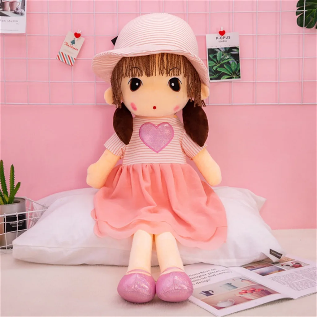 Новая настоящая Плюшевая Кукла Kawaii, мягкая плюшевая игрушка, одежда для юбки, кукла, рождественский подарок для девочек, 18 дюймов, плюшевая игрушка