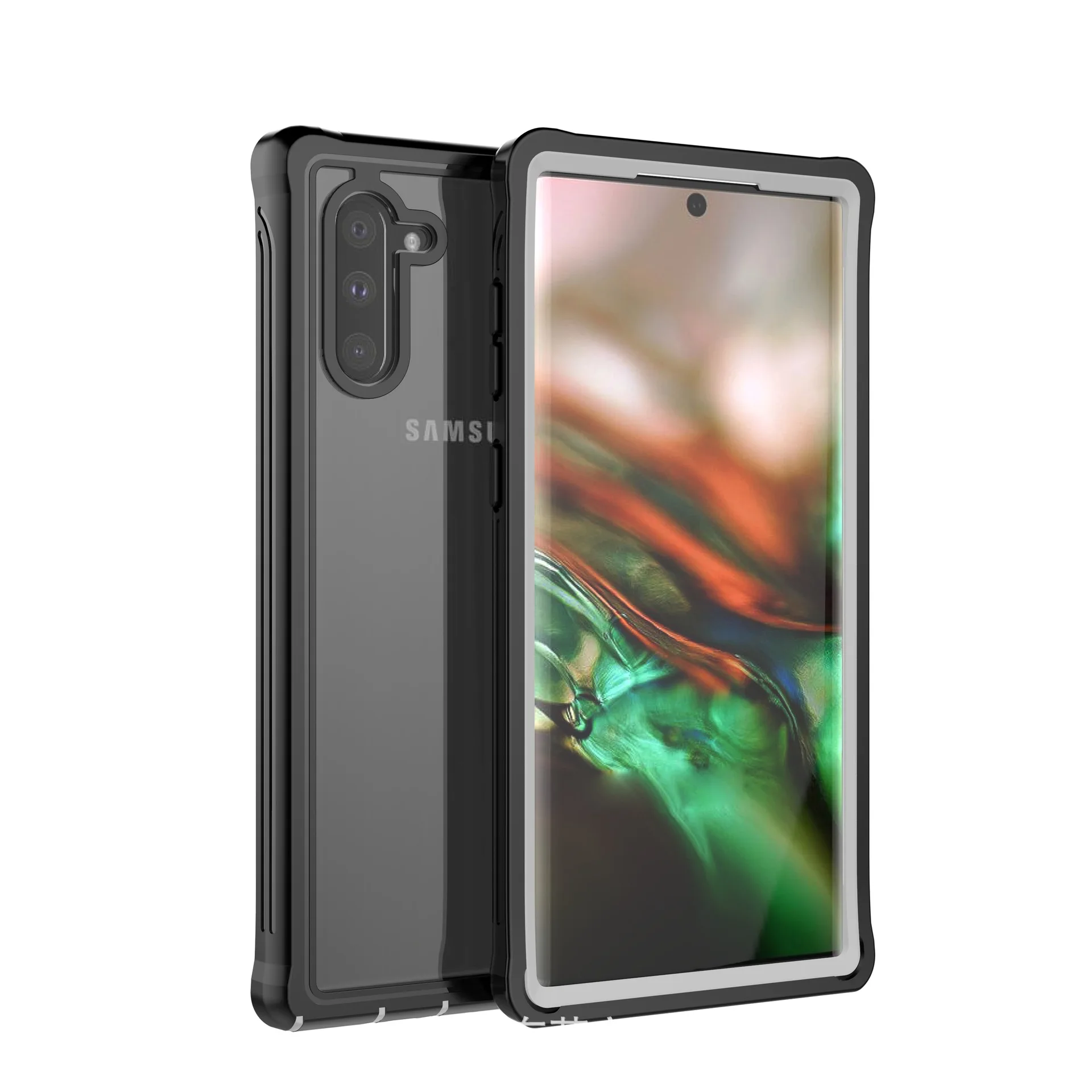 Полный охват чехол для samsung Note 10 Plus прозрачная задняя крышка бампера Встроенная сверхмощная защита хороший чехол для мобильного телефона