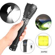 Алюминиевый сплав XHP90 мощный светодиодный фонарик usb зарядка дисплей питания 2500лм