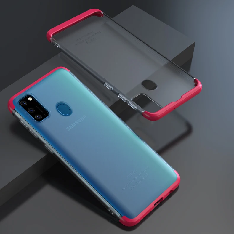 GKK Прозрачный матовый чехол для samsung Galaxy A30 A50 A70 A80 M20 M30s A30s A50s S7 край S8 S9 Plus note 8 9 10 плюс Чехол Coque - Цвет: Red