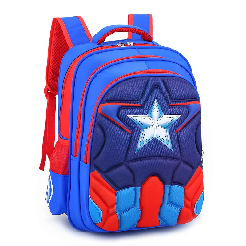 

School Bag Young STUDENT'S Boy 1-3-4 Grade America Captain BOY'S Spine-Burden Relieving Children Backpack