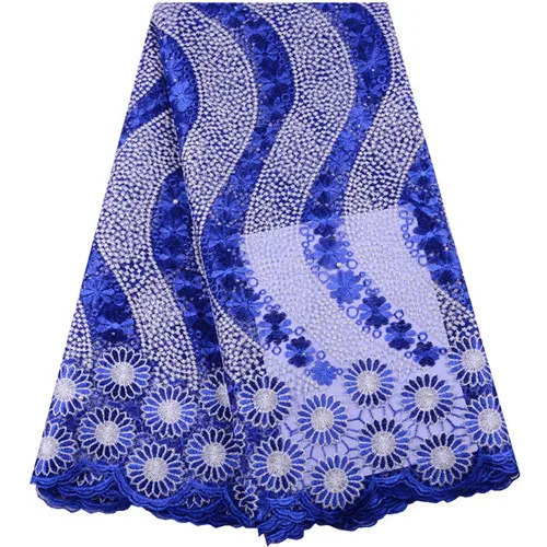 Дизайн красивые нигерийские французские кружевные ткани высокого качества Вышивка Тюль кружевная ткань последние 5 ярдов для свадебного платья - Цвет: As Picture