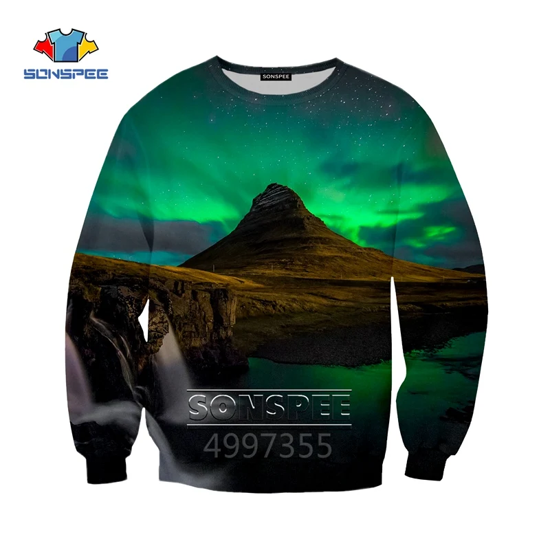 SONSPEE Northern Light Harajuku/Детский свитер с 3D принтом детская одежда для мальчиков и девочек-подростков пуловер с длинными рукавами SW118b