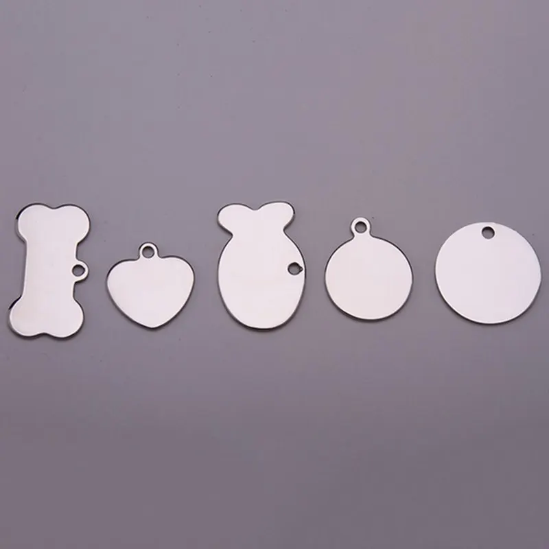New 1Pcs Stainless Steel Metal Blank Stamping Dog Tags Charms Pendants Pet card identity card