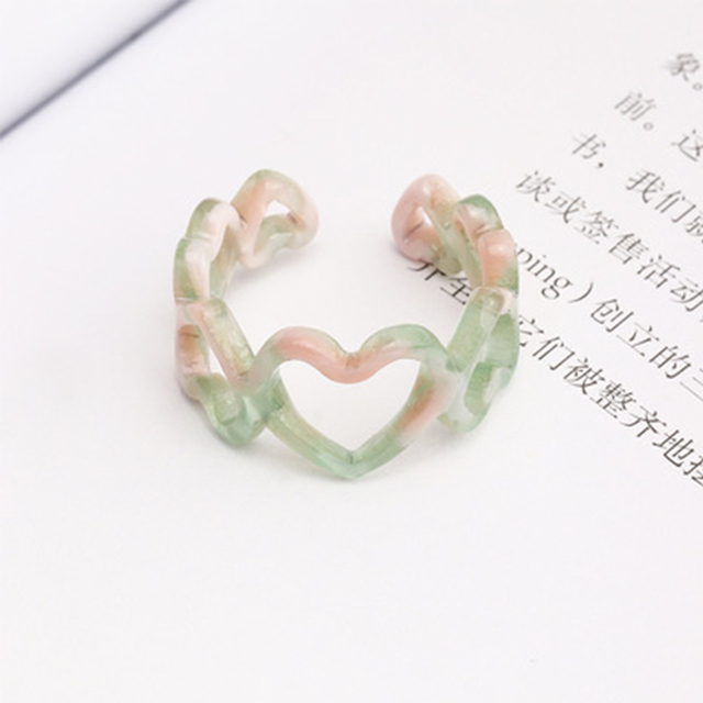 Fashion Acetic Acid Flower Rings for Women Lady Personality Leopard Acrylic Opening Adjustable Rings Finger Jewelry Gift