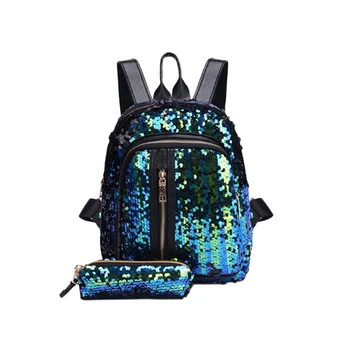 

Shiny Women'S Sequin Backpack Travel Large Capacity Handbag Portable Party Mini Bag Backpack