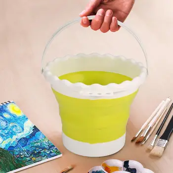

Silicone Multifunctional Folding Water Bucket Barrel for Washing Storing Painting Brush artes