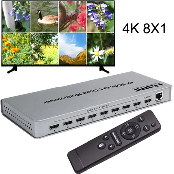 

4K HDMI 8x1 Quad Multi-viewer HDMI Switcher 8 In 1 Out Video Seamless Switch Multiviewer Screen Divider Converter Multi Viewer