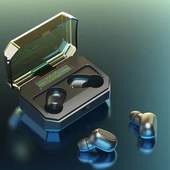 

Bluetooth Headset With Mic Wireless Earphones Bluetooth 5.0 Headphones Noise Cancelling Sport Earbuds With Power Box For Android