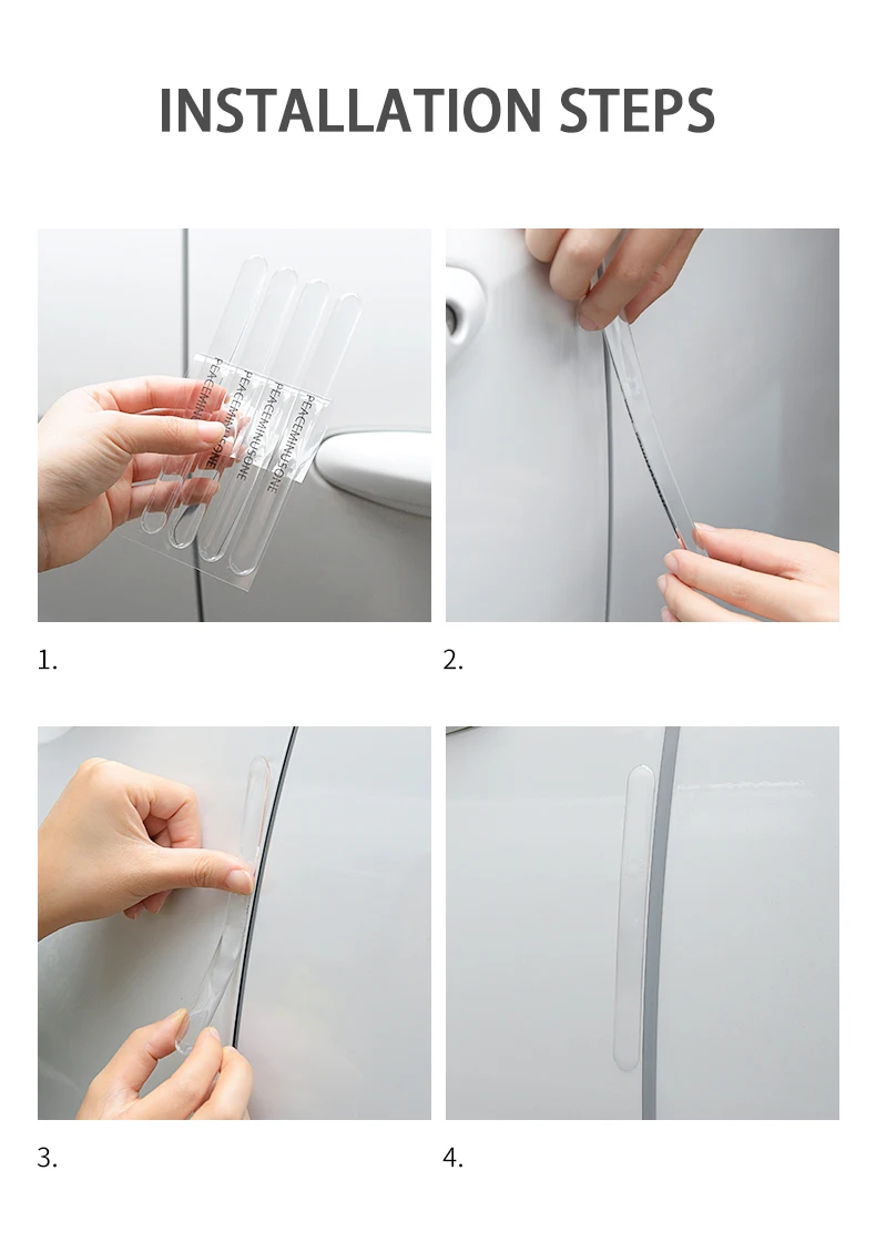 Car Door Edge Transparent Anti Scratch Protection Strips Bumper Scuff Plate BarRearview Mirror Anti-collision Protector Sticker