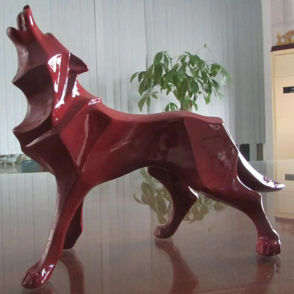 

Exquisite Resin Simulation Wolf Shape Figurine Miniatures Art Craft Unfading Desktop Ornament Home Decoration Figurines