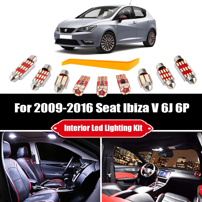 IBIZA 2009-ON Hatchback/Wagon 3D/5D LED W/ Canbus License Lamp White for SEAT 