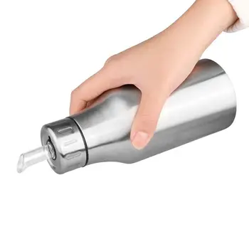

Leak-Proof Stainless Steel Cooking Oil Bottle Non Drip Olive Oil Dispenser Vinegar Oil Container with Pouring Spout for Kitchen