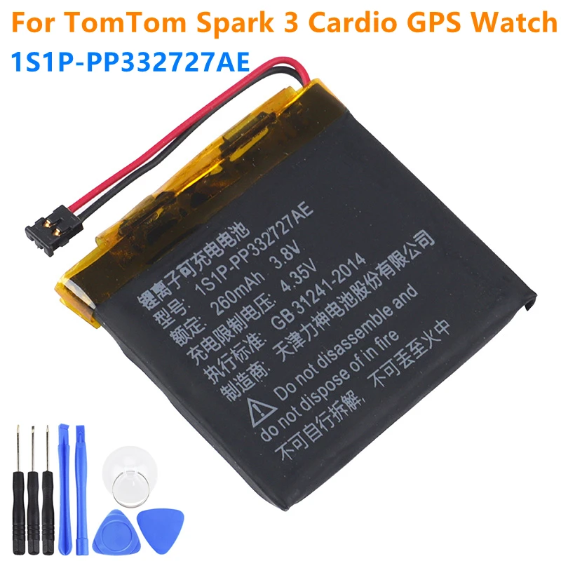 lovende skuffe Print Tomtom Spark Cardio＋music 1s1p-pp332727ae Battery For Tomtom Spark 3 Cardio  Gps Watch Acumulator 2-wire Plug 260mah Battery - Mobile Phone Batteries -  AliExpress