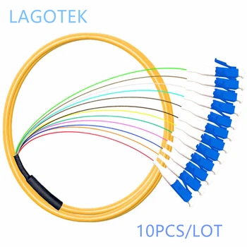 

10PCS/LOT 12 Colors LC/UPC-SM(9/125)-G652D, Optical Fiber Pigtail Bundle Tail Fiber Pigtail Free Shipping
