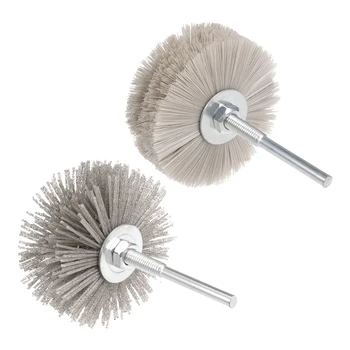 

uxcell Nylon Wheel Brush Abrasive Grinding Heads for woodworking mahogany furniture three plywood surface finishing Nylon