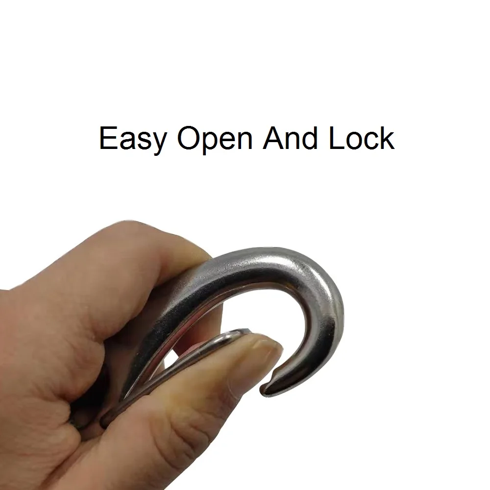 Hiking and More Magiin 4PCS Spring Snap Hook Clip Multifunctional Quick Link Carabiner Stainless Steel Flag Pole Hardware to Attach for Camping,Climbing